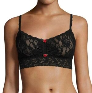 Whimsy Goth Victorian Hanky Panky Rosette Lace Bralette Size Medium